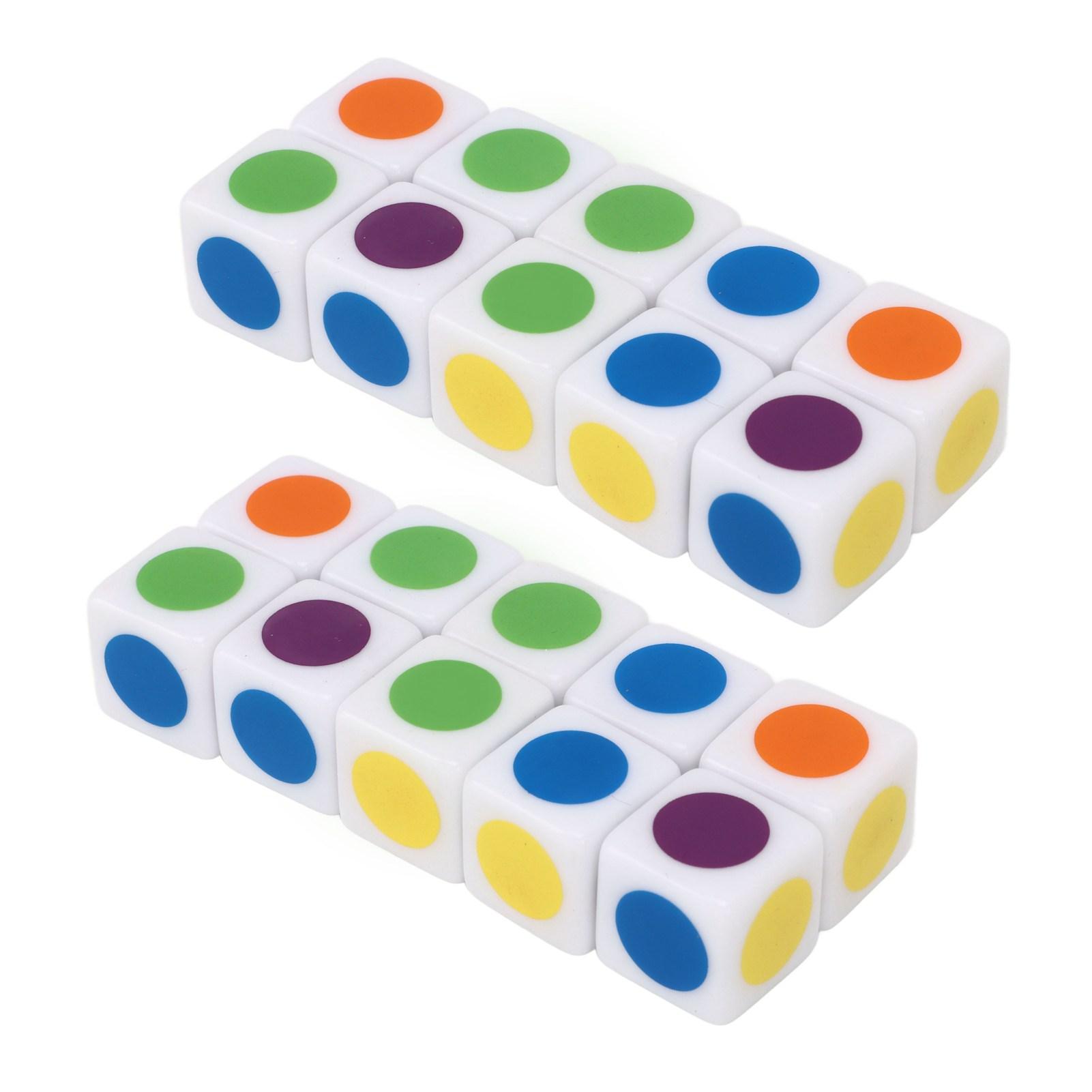 

20Pcs Teaching 6 Sided Cubes 6 Colors Rounded Corner Teaching Color Dice for Educational Dice Toys