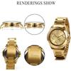 JewelryWe Men's Analog Waterproof Stainless Steel Quartz Watch Gold Round Formal Business Fashion Accessory