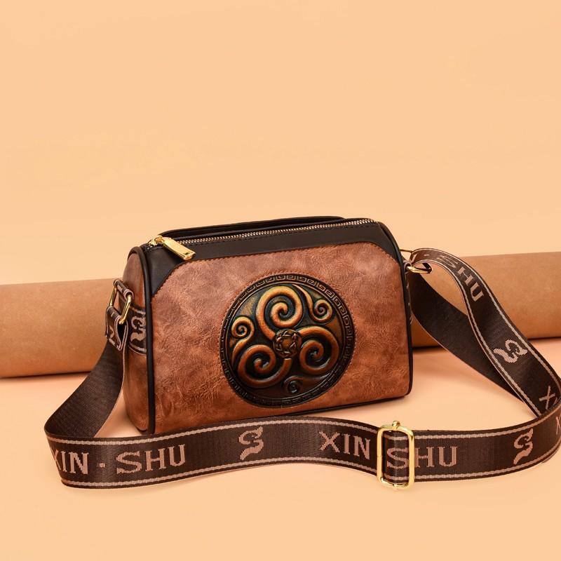 

Текстурная женская сумка через плечо в европейском и американском стиле - Минималистичная повседневная многофункциональная сумка, Современный элегантный прочный кошелек для通勤 хаки