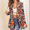 Vintage Letter Nepravidelný potisk Blazer Dámská bunda High Street Fashion Plus Size Elegantní Lady Coat Americký stylový