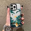 Tropical Green Plant Leaf Tree Jungle Laser Phone Case For iPhone 11 15 13 14 Pro Max Plus 16 12 Pro Max 13 Mini Shockproof Case