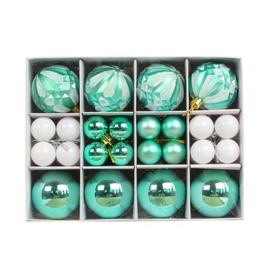 40Pcs Smooth Xmas Ball Round Shape Delicate Decorate Christmas Tree Hanging Balls