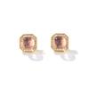 Light luxury fashion geometric color dopamine series stud earrings zircon earrings niche simplicity