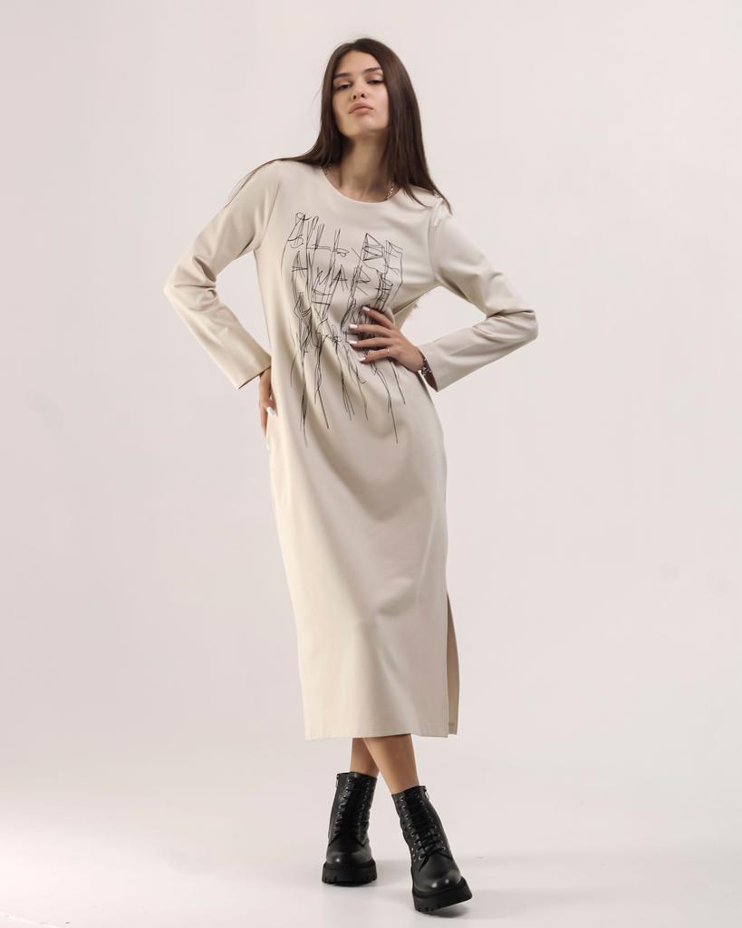 Klänning med långa ärmar Mira Mia 246080 36 milky