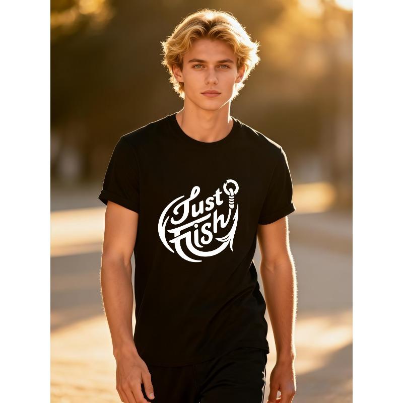 Men's Printed T-Shirt - Features a Design Patterns, Short Sleeves and Round Neckline, Lightweight, Summer Casual Wear, Comfortable