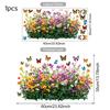 Floral Butterfly Window Static Cling 1/2 Sheets Wildflower Pattern Sticker for Birthday Party Window Decoration