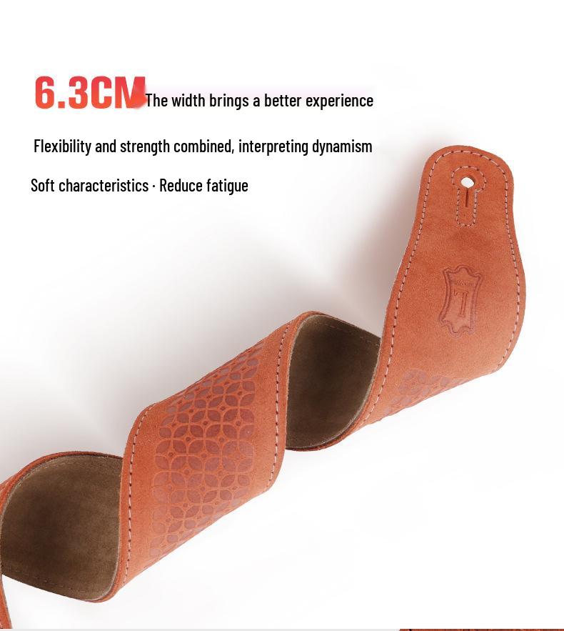 רצועת גיטרה מעור Levy's Li Weisi לגיטרה חשמלית, אקוסטית או בס - MS12/26 רצועת כתף רוק