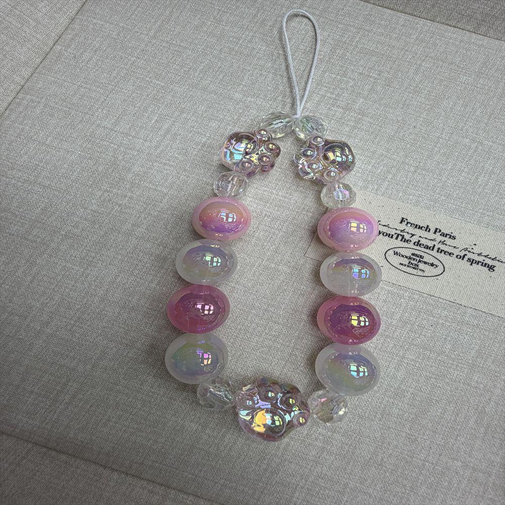 Cat Paw Beaded Phone & Camera Lanyard Keychain