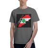 T-shirt da uomo con mappa bandiera Libano Taglie forti T-shirt da uomo Girocollo Cotone T-shirt Corte Estive Uomo