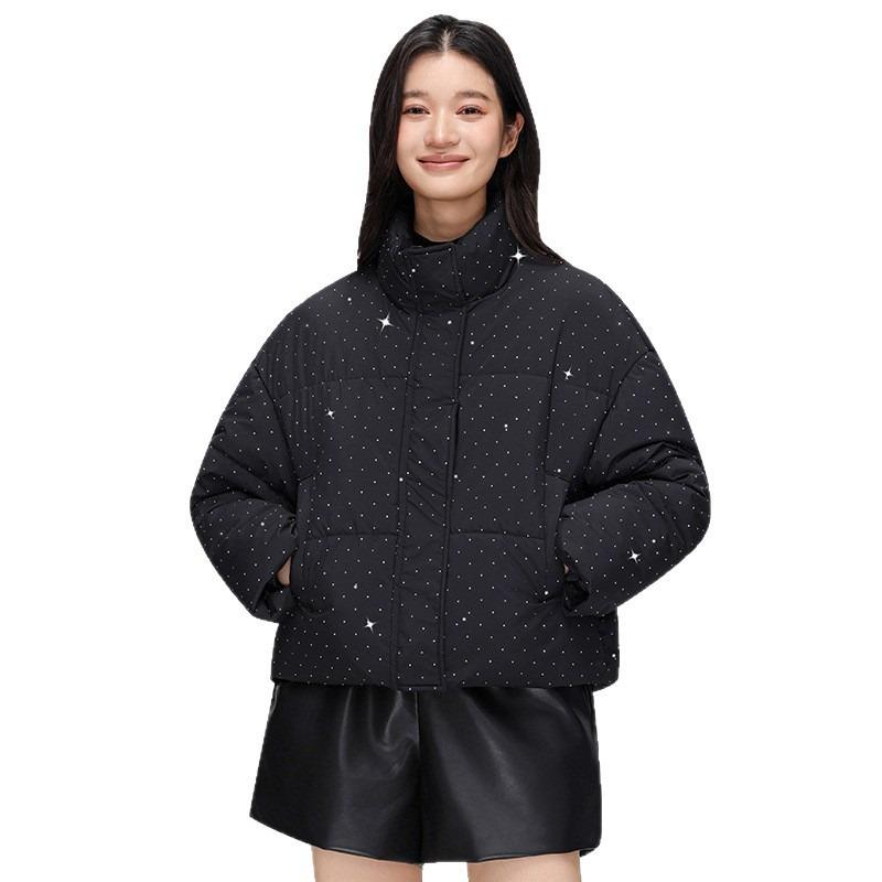 New shiny small student cotton-padded clothes, short bread clothes, cotton-padded clothes, thickened cotton-padded jackets in winter, trendy