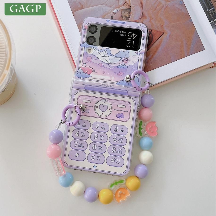 Cute Case for Samsung Z Flip 5 4 3 6 Case Strap Ins Korean Phone Cases for Samsung Galaxy Z Flip 6 ZFlip 3 4 Hand Chain Cover
