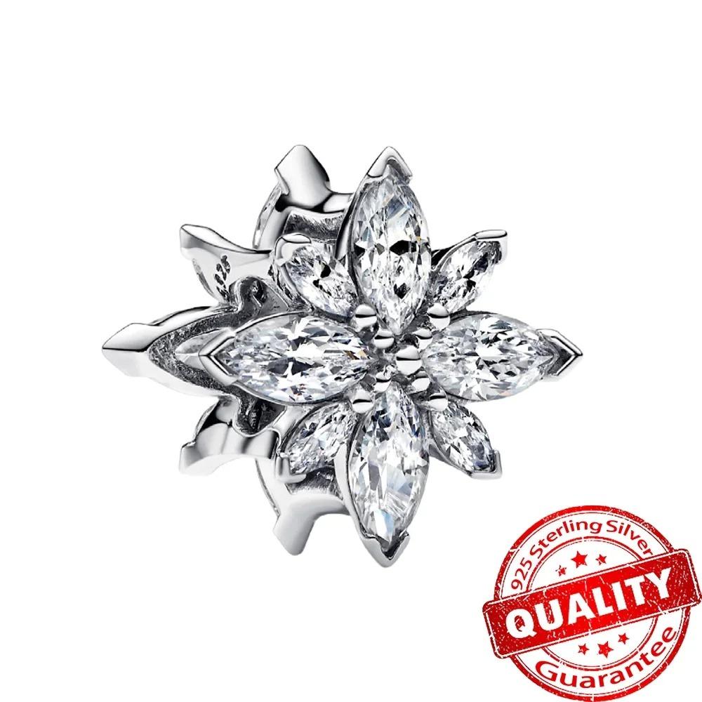 Charms de Natal Originais em Prata 925 Papai Noel Rena Floco de Neve Contas para Colares Pulseiras Joias DIY Presentes