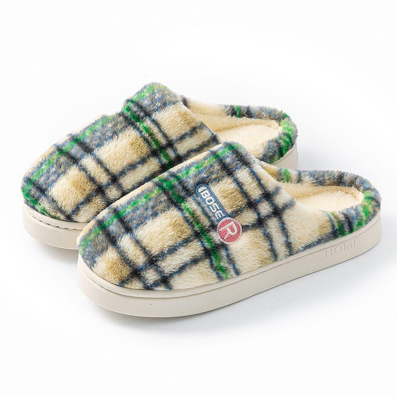 Winter cotton slippers women's plush cute warm home hair drag male couple autumn and winter indoor home non-slip ins