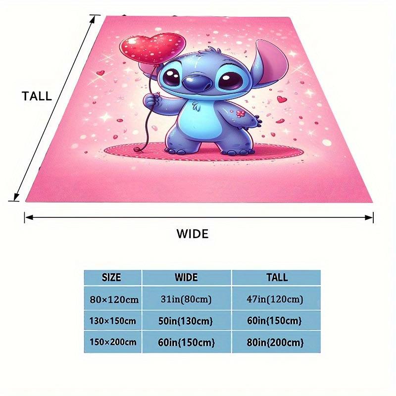 1pc Stitch Printing Blanket - Soft, All-Season Throw for Office Blanket, Personalized Gift with Adorable Cartoon Design