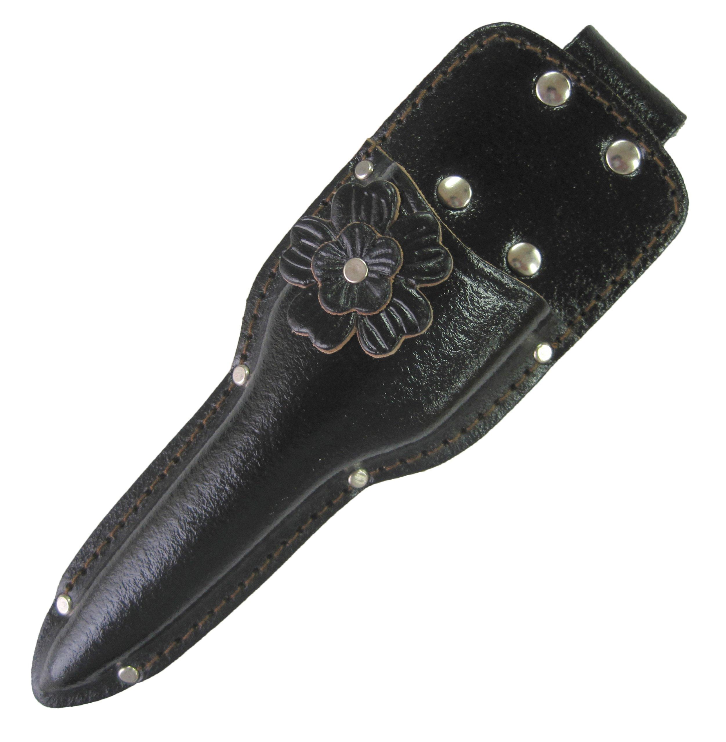 

KOZUCHI Flowery Thinning Scissors Leather Case with Flowers Black LST-12BK