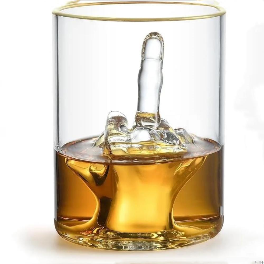 Środkowy Palec Zabawny Kieliszek do Whiskey Premium Na Ciebie Zabawny Kieliszek do Whiskey Likieru Piwa Luksusowy Kieliszek ze Złotym Brzegiem Akcesoria Barowe