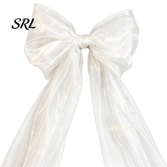 Elegant Bows for Anniversary Celebrations 79x20 Inch Giant Bow Christmas Tree Topper, Oversized Tulle Romantic Lawn Weddings Ornament with Long
