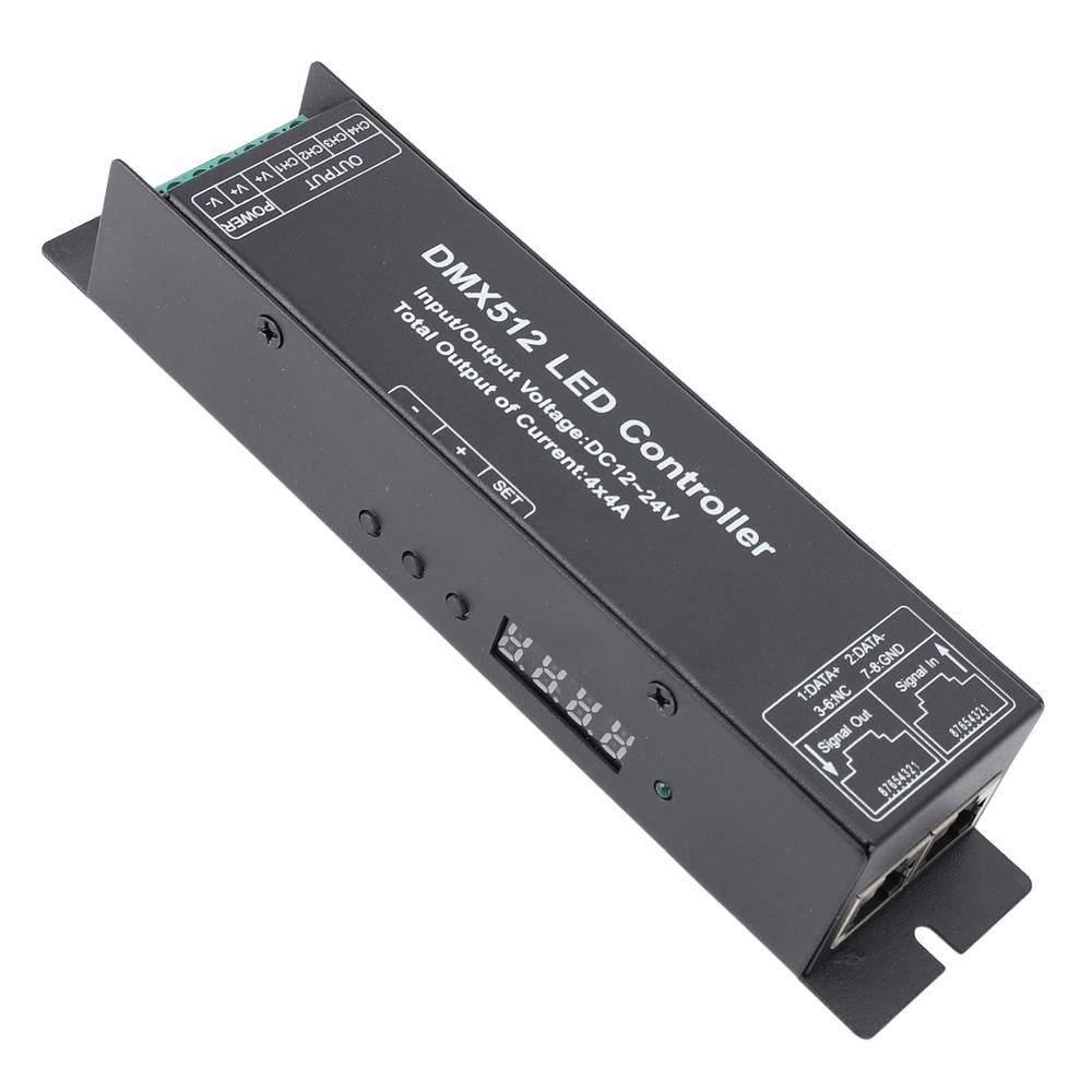 4 Channel DMX512 Decoder 12V-24V DC DMX Dimmer Driver Durable RGBW LED Controller Stage Lighting
