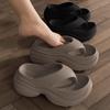 Damen Zehensteg-Plateau-Flip-Flops Sommer Leichte Weiche Sohle EVA-Slipper für Damen Dicke Sohle Rutschfest Strandschuhe Pantoletten
