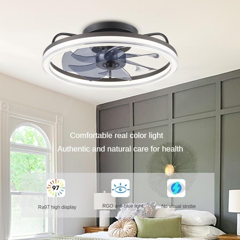 Modern Bedroom Fan Lamp Household Electric Fan With Light Intelligent Remote Control LED Ceiling Fan Light