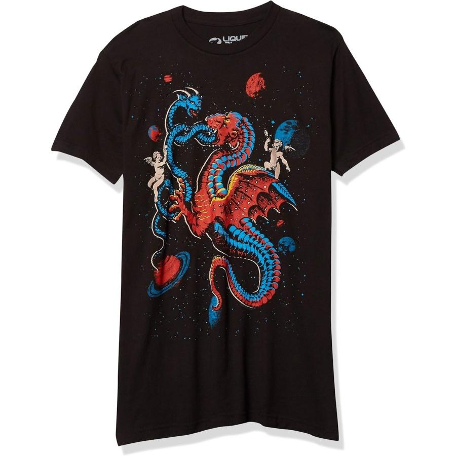 Liquid Blue Unisex-Adult Fantasy Celestial Dragons T-ShirtT-Shirt S