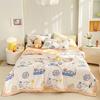 Cartoon Animals Pattern Summer Quilt 100% Cotton Air Conditioning Quilted Quilt Skin-friendly Breathable for Kids Boys Girls