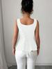 European American Sleeveless Spaghetti Strap Drawstring Summer Vest Women's Slim Pullover