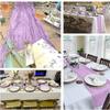 Lilac Purple Cheesecloth Table Runner Boho Rustic Gauze Lavender Table Runner Wedding Party Baby Shower Birthday Home Decoration