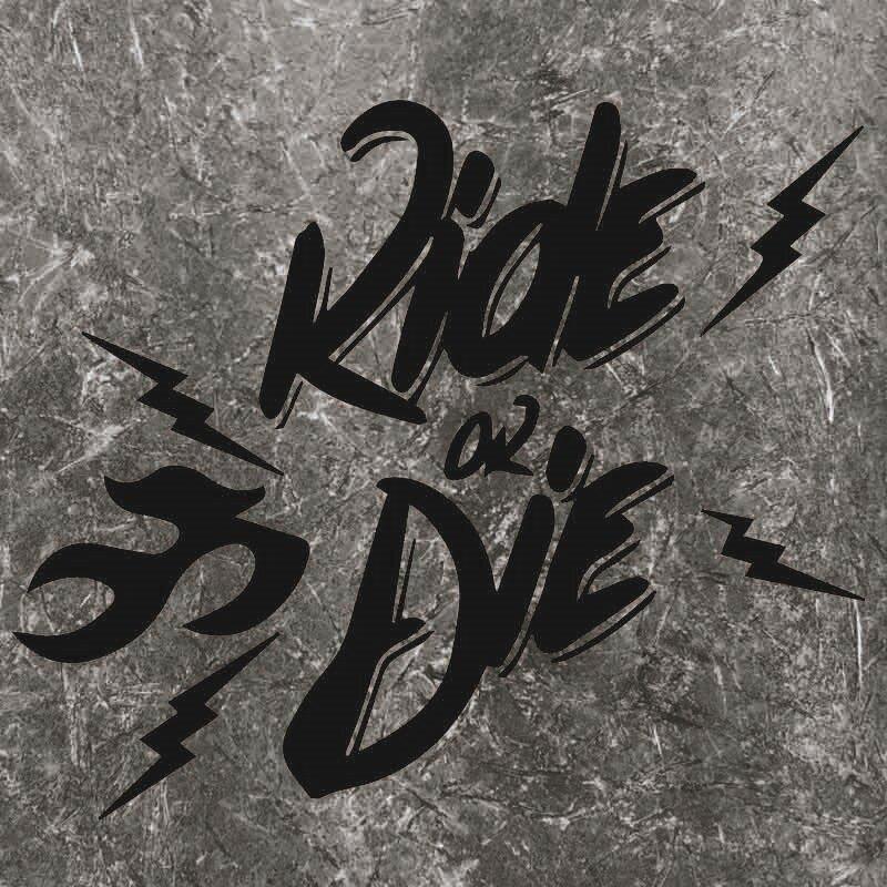 1PC Ride or Die Car Stickers Waterproof for Bumper Door Trunk Windows Rear Windshield Sunscreen Durable Auto Body Vinyl Decals