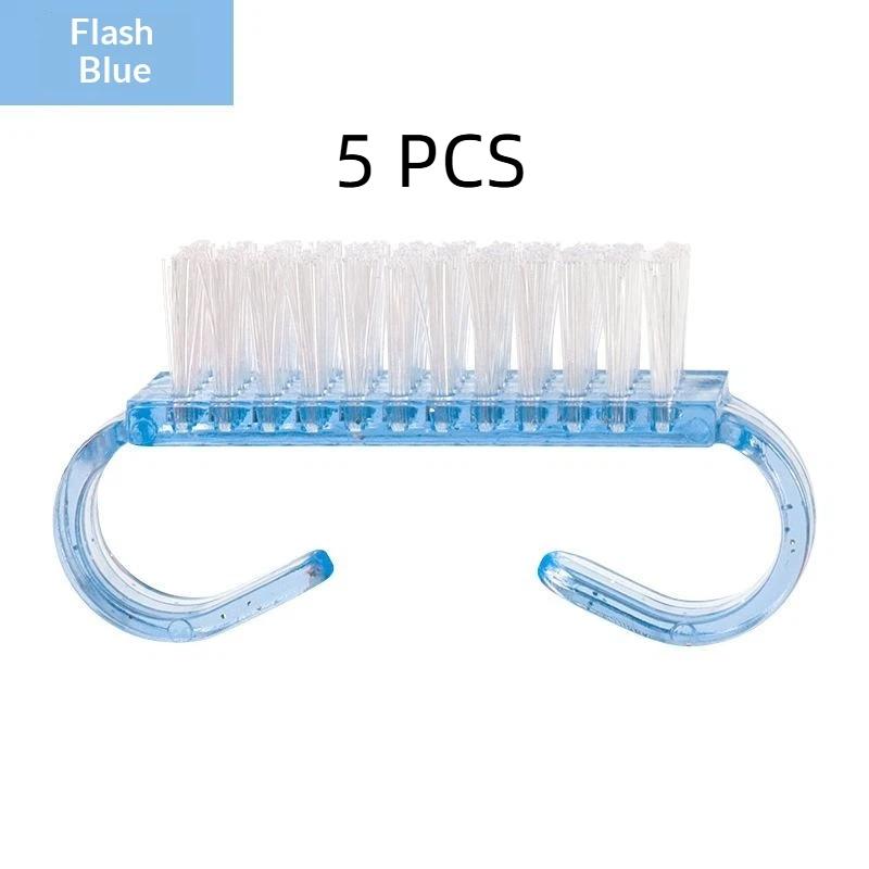 Colorful Soft Nail Cleaning Brushes Dense Bristles Ergonomic Non-Slip Handle for Daily Hand Foot Nail Care