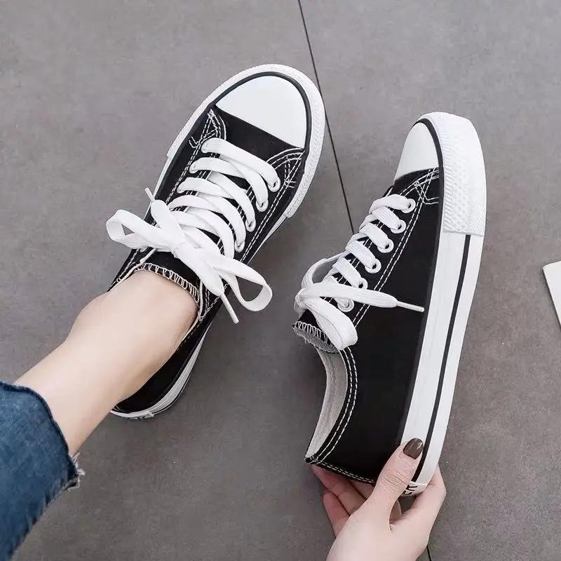 Fashion Mules Round Toe Women's Slippers And Ladies Sandals Slides Outside Shoes Canvas Black Vip Eva Luxury Chic Elegant Trend Footwear