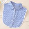 Colletto Falso Moda Con Strisce Bianche Collare Rimovibile Mezza Camicia Blusa Accessorio Professionale per Ufficio