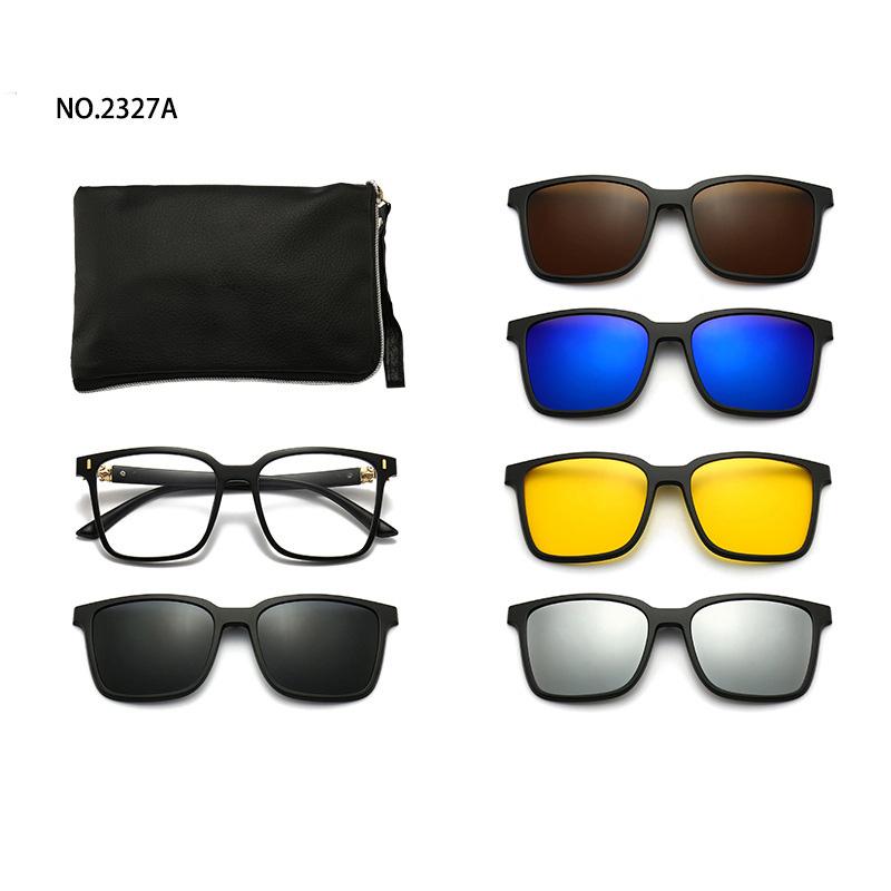 6 In 1 Men Women Optical Magnetic Sunglasses Clip Magnet Clip on Sunglasses Polaroid Clip on Sun Glasses WIth Box