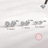 Cbtb Classic S925 Silver Round Moissanite Earrings for Women Wedding Luxury Gemstone Jewelry