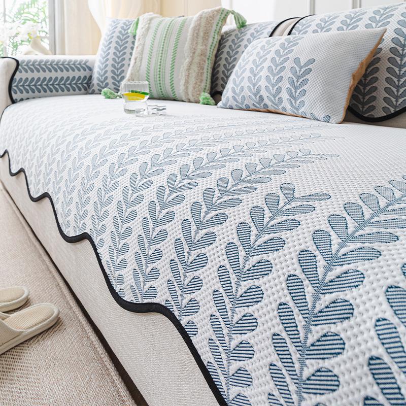 Summer  New Cool Doudou Sofa Cover One Piece Special-Shaped Straight Row Seat Cushion Summer Ice Silk Sofa Cushion