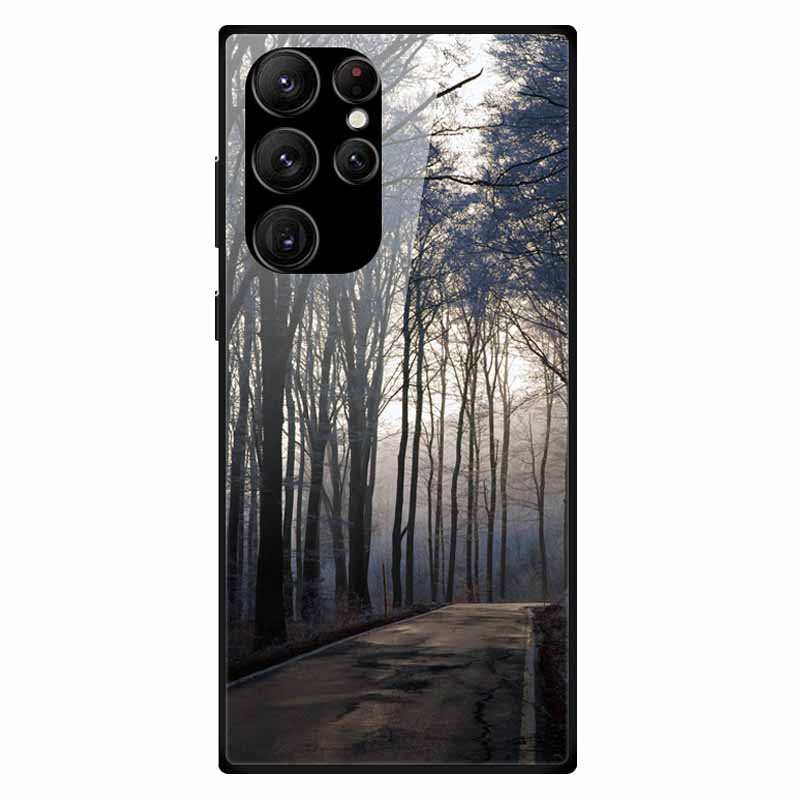 For Samsung S24 Ultra Case Tempered Glass Fashion Hard Back Cover for Galaxy S24Ultra 5G Cases Luxury Bumper S24 Plus S24 FE S24