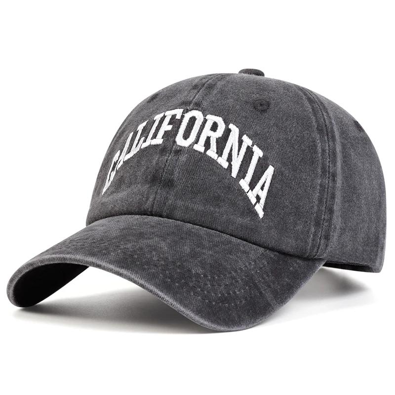 Unisex CALIFORNIA Letter Embroidery Wash Baseball Caps Spring and Autumn Outdoor Adjustable Casual Hats Sunscreen Hat Sports Cap