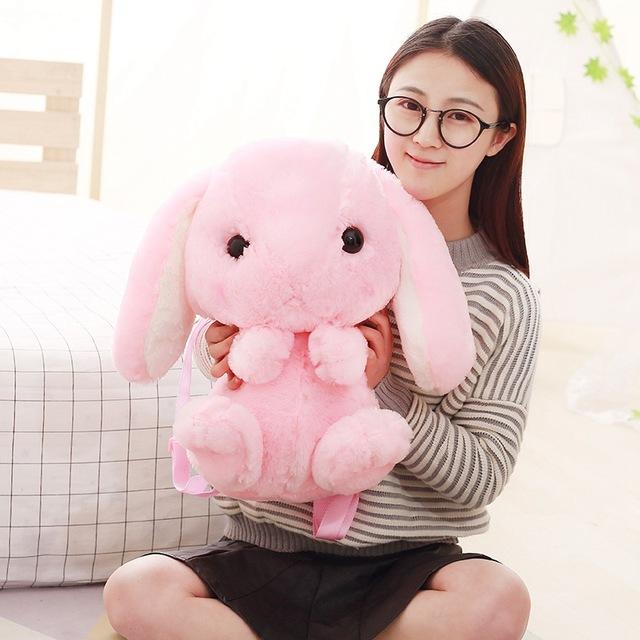 Big Size 50cm Lovely School Backpack Kawaii Rabbit Plush backpack Japan  Plush Bag Soft Toys for Girls Birthday Gift