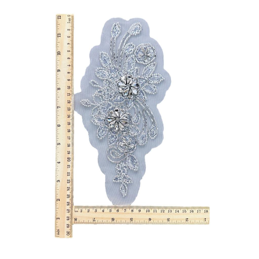 Blingbling Flower Patches Sew On Bannner Repair For Clothing Applique DIY Patches Blingbling Rhinestones Sew On Craft