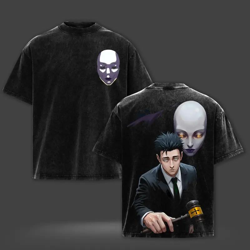 Gojo Satoru Jujutsu Kaisen Funny Graphic T Shirt Men Women Cotton Tshirts Vintage Washed Tee Harajuku Male Oversized T-shirt