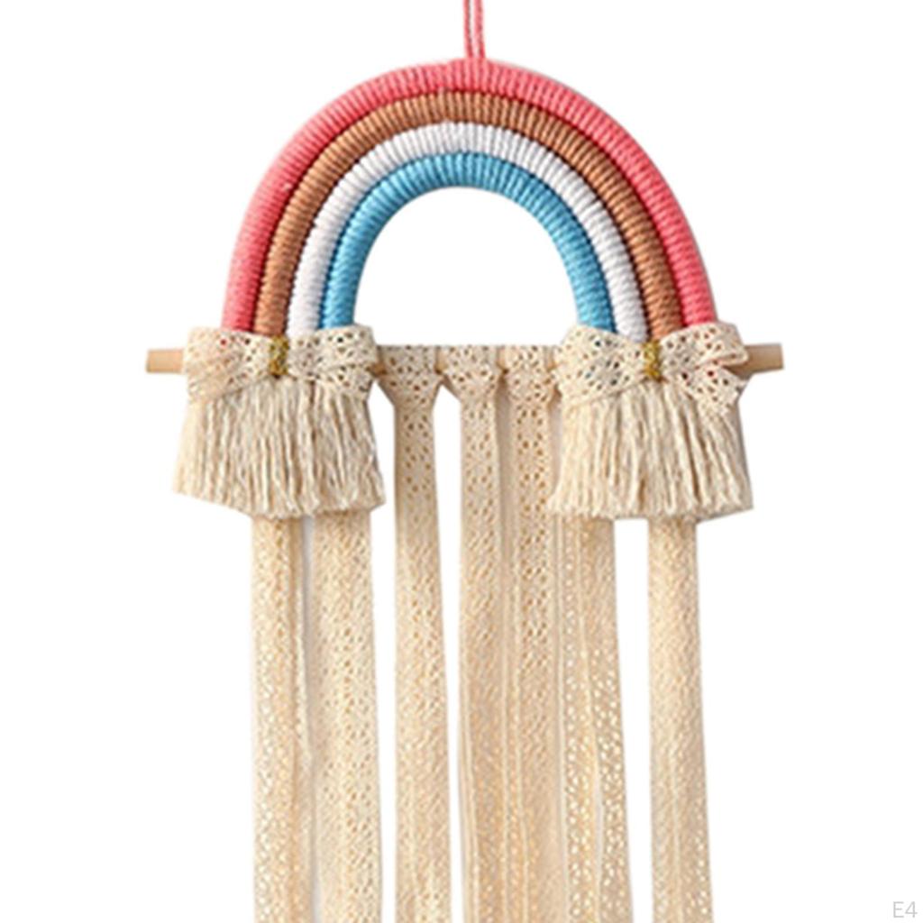 Boho Hair Bow Organizer for Girls - Stylish Wall Decor Headband Storage and Clip Display