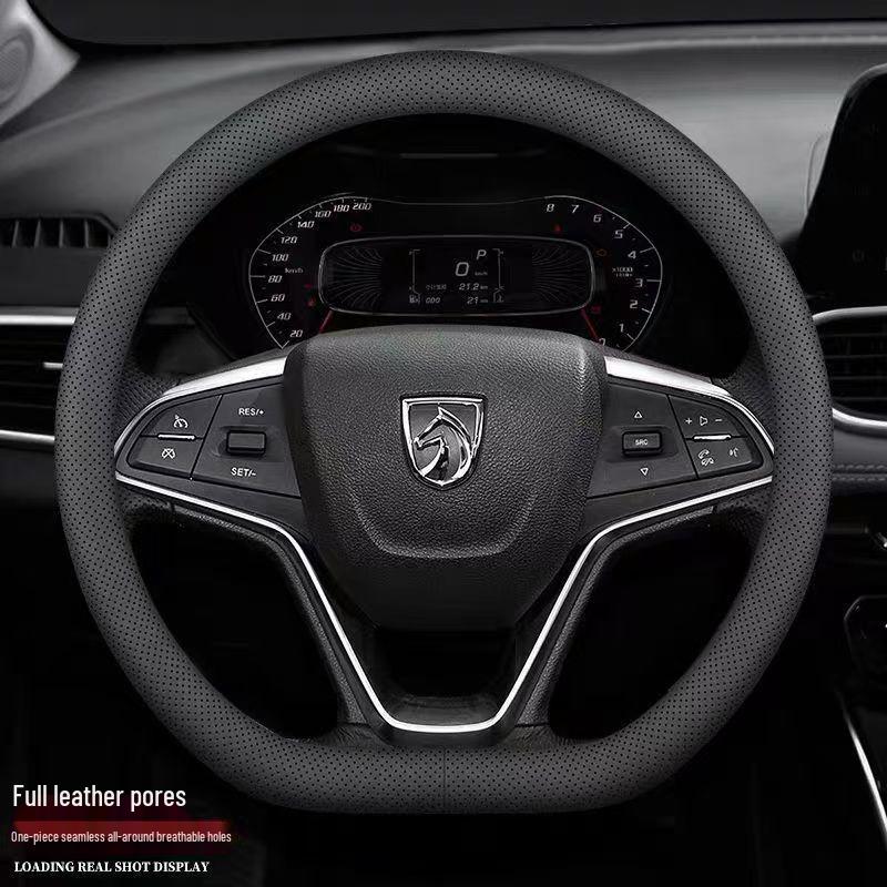 Genuine Leather All-Season Anti-Slip Steering Wheel Cover for Baojun 730/510/560/630/530/360/310.