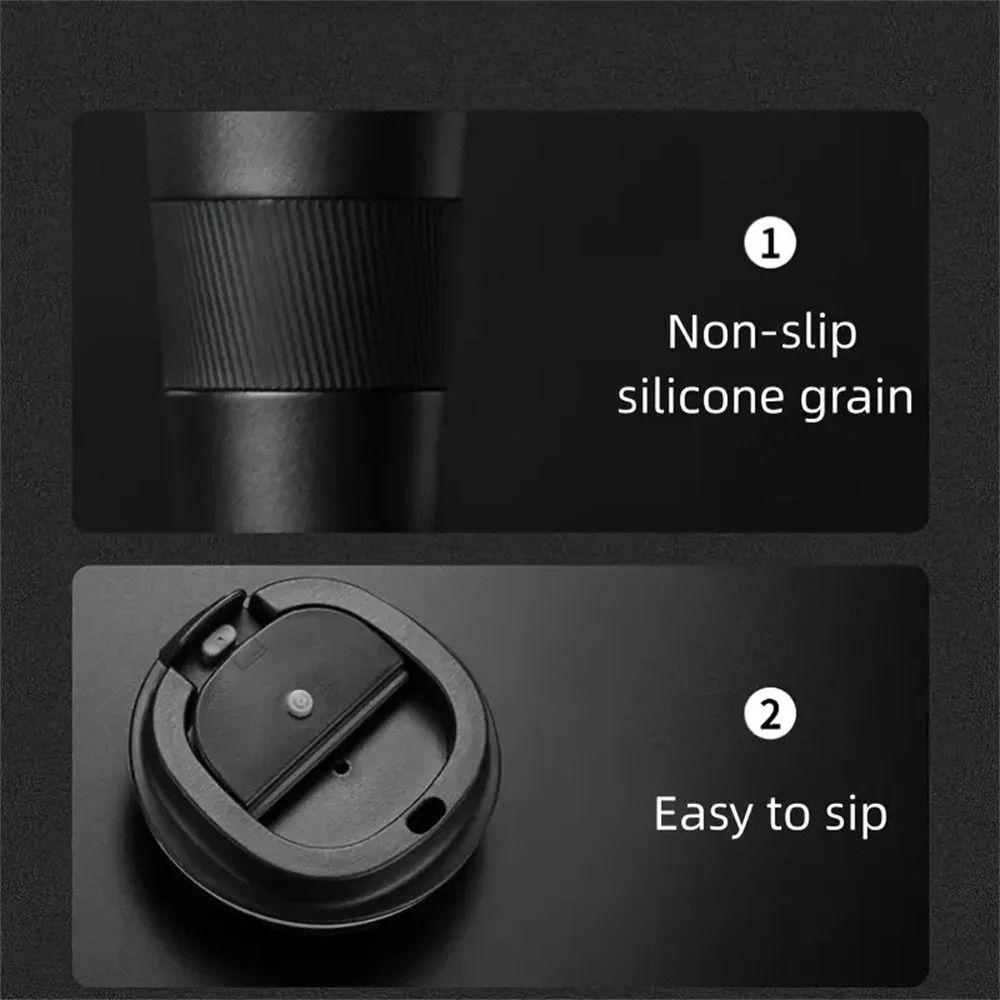 Double-layer Coffee Thermos 380ml/510ml Travel Thermal Mug Reusable Insulated Cup  Car Use