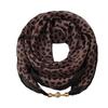 Women Korean Style Leopard Print Magnetic Buckle Scarf Thin Triangle Neck Kerchief Versatile Decorative Neck Scarf for Spring Autumn