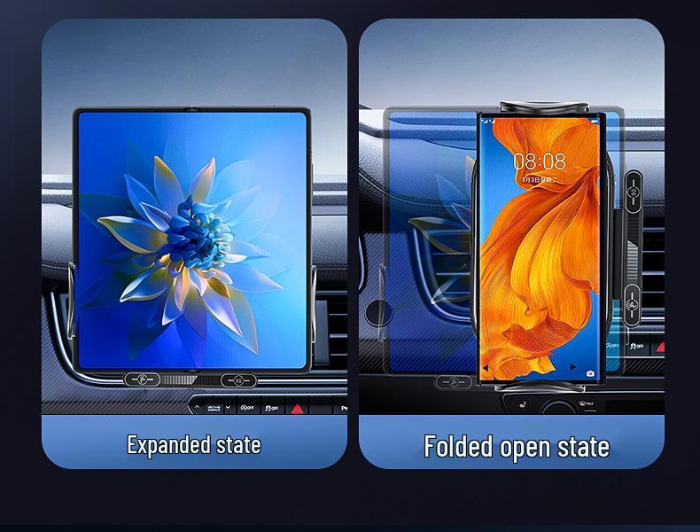 15W Magnetischer Kabelloser Autoladegerät & Halter, 360° Drehbarer Lüftungsschlitz-Halter