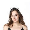 Rebellious Red Faux Leather Headwrap With Silver Spikes Punk Hair Accessories For Teens Adults Festivals