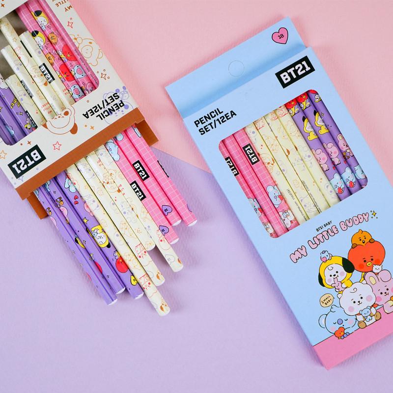 

Карандаши BT21 My Little Buddy 12 шт./1 комплект + подарок в подарок