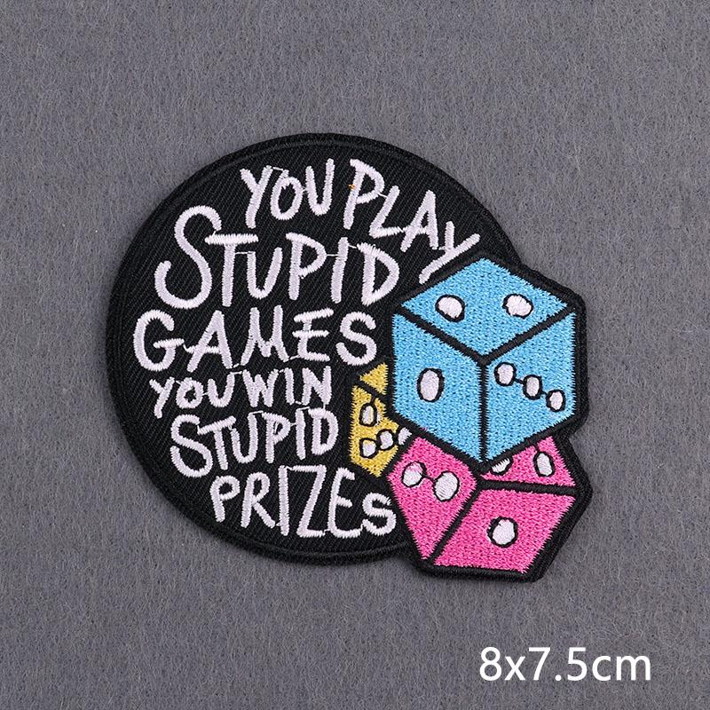 Skull Tarot Cards Fusible Embroidery Patches For Clothes Death Rock Iron On Patches For Clothing Thermoadhesive Patch On Hat/Bag