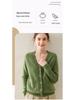 Women's Cashmere V-neck Cardigan: Autumn/Winter, Slimming, Knitted, Raglan Sleeve, Versatile Sweater.