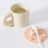 Silicone Cup Lid Heat Resistant Non-Slip Cat Head Design Cup Insulator Lid with Tea Bag Holder Dishwasher Safe Cup Cover for Coffee Milk Tea